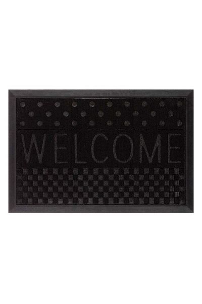 TOPI TOY Entrance mat, black, with Welcome message, 60×40 cm