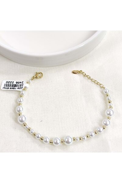 Güler Yüzlü Silver سوار XUPING لؤلؤ ذهبي 16+3 سم