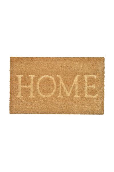 TOPI TOY Decorative door mat, with text message, light brown, 75X45 cm