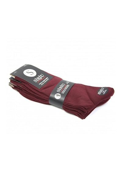 OEM Men's Cotton Socks, Bordeaux Color, Set of 5 Pairs, Seamless 43-46
