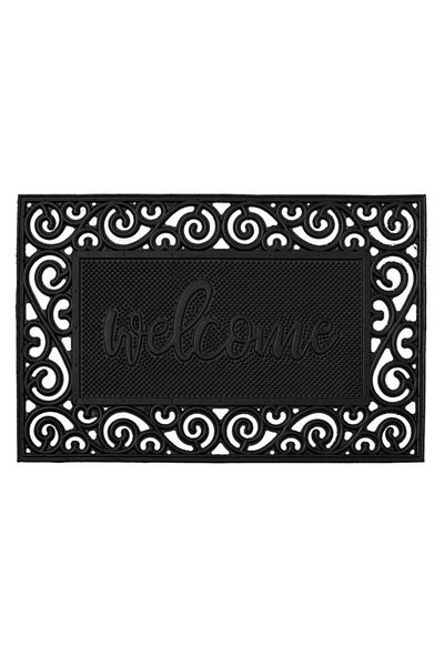 TOPI TOY Entrance mat, black, rubber, Welcome message, 60×40 cm
