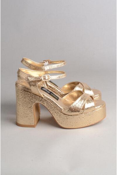 SEÇ KUNDURA PANTOF DE DAMA SEÇ 363 CU TACĂ (Toc: 11 cm; Platformă: 3 cm) AUR