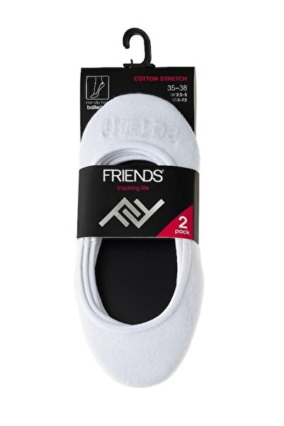 Friends Set of 2 short socks, cotton/elastane, white, one size