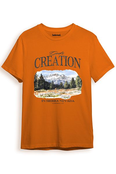 beloved.co God's Creation Sierra Nevada Landscape Printed 100% Cotton Regular Fit Unisex T-Shirt