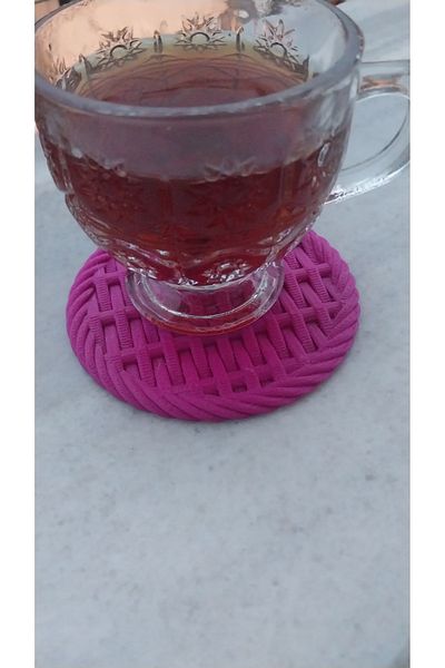 BESMYAR JEWELS Coasters - Decorative Knitted Pattern 6Pcs