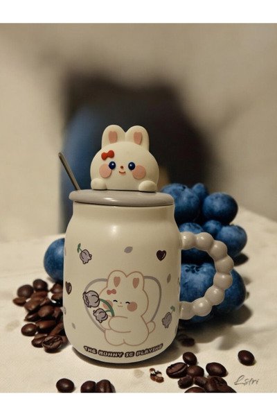 lstri Cute Teddy Bear Patterned Ceramic Mug Stylish Coffee and Tea Cup 350 ml