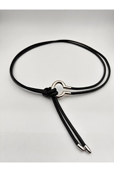 MODAM HİFA Silver Buckle Chain Belt Women's Belt Dress Belt Rope Belt Coat Belt