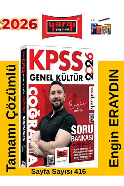 Ens Yayıncılık Yargı Güncel 2026 Engin Eraydın Kpps GK Coğrafya Video Ders NotlarI-Soru Bankası 33 Deneme Seti