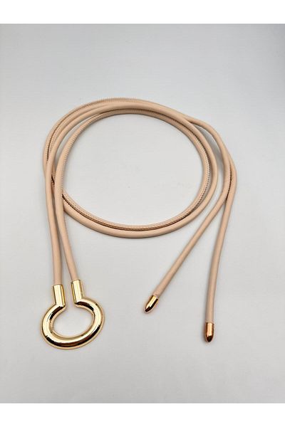 MODAM HİFA Gold Buckle Chain Belt Women's Belt Dress Belt Rope Belt Coat Belt
