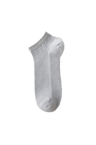 OEM Set of 3 men's socks, short, thin, light and comfortable, cotton, light grey, 38-44 EU