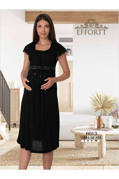 EM&FA TEKSTİL Maternity Short Sleeve Nightgown