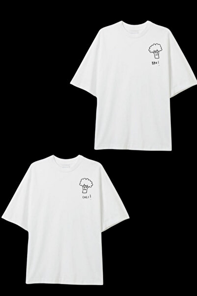 Dupe Design Bro-Coli Printed Oversize Couple T-Shirt