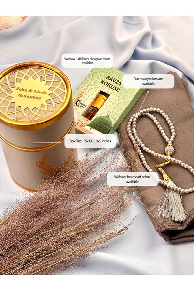 Deniz Elmasları 20 Cylinder Boxes, Flamed Scarf, Pearl Prayer Beads and Fragr...