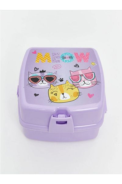 LC Waikiki Lcw Accessories Lilac Cat Printed Multi-Compartment Storage Container