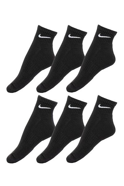 Nike Everyday Ankle Socks for Fitness - 6 Pairs, Black, L