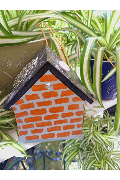 Minnoş Dükkan Bird House Wooden Bird Nest Garden Balcony Decoration