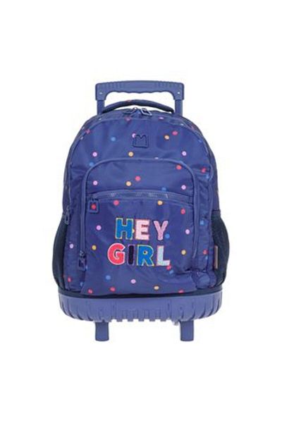 Marshmallow Ghiozdan - Troler Albastru 'Hey Girl' -