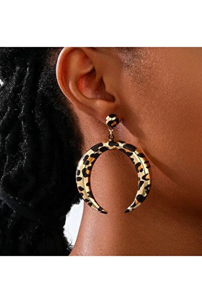 Dgt Luxury أقراط خفيفة الوزن أنيقة بنقشة الفهد