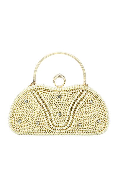 SOFILINE Clutch bag with pearls and pebbles BME-22732 05 Gold