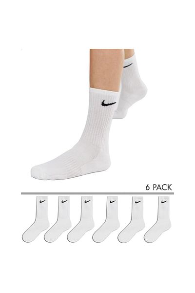 Nike Unisex DRI-FIT long sports socks white - 36-41EU - 6 pairs