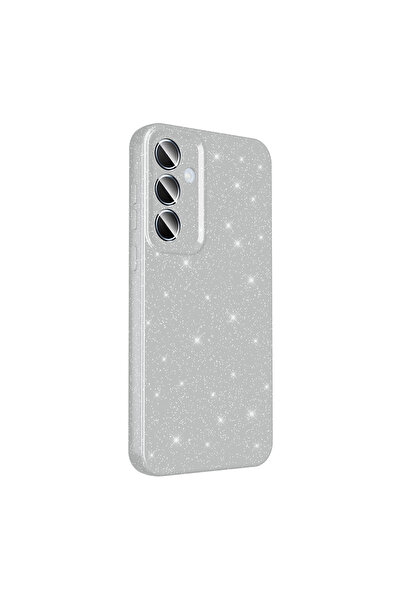 zore Galaxy A55 Case Glitter Luxury Cotton Cover with Camera Protection - Gray