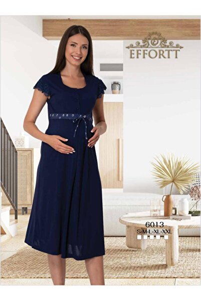 EM&FA TEKSTİL Maternity Short Sleeve Nightgown
