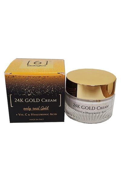 6biologico Cream with 24K Gold and hyaluronic acid, illuminating and moisturizing, for all skin types, product