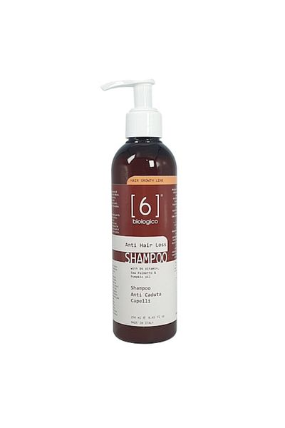 6biologico Șampon anti-cădere a părului cu vitamina B6, ulei de dovleac și Serenoa, vegan, 6biologico, 250 ml