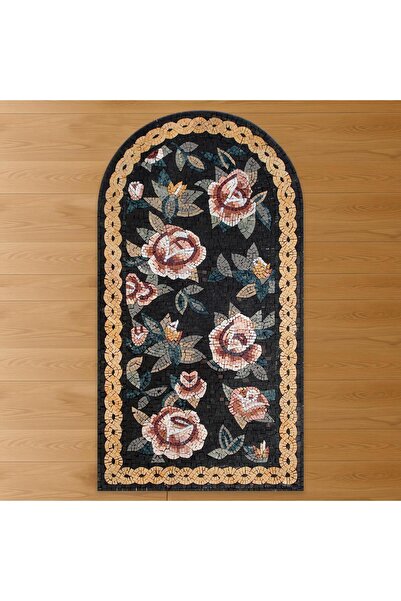 Markaev Mozaik Güller Baskılı Dokuma Taban Halı 294 YNG