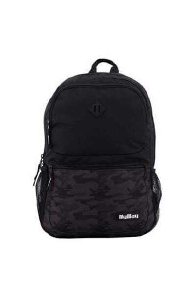 OEM Ghiozdan Negru Model Camuflaj - My Way