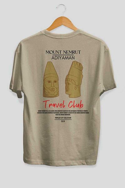 Ankhises Mount Nemrut Adiyaman Back Printed Oversize T-Shirt Men Women Cotton Crew Neck Tshirt