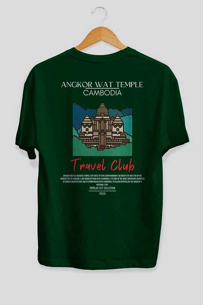 Ankhises Angkor Wat Temple Cambodia Back Printed Oversize T-Shirt Men Women Cotton Crewneck Tshirt