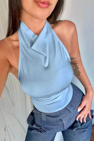 World Fashion Trends Halter Neck Backless Blouse
