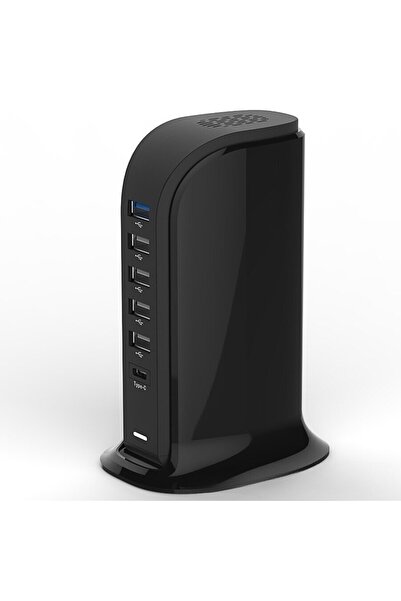 Smart Stuffs Set Suport multiplu incarcare USB + Cablu date tip C, Smart Stuffs, 5 porturi incarcare USB si 1 por