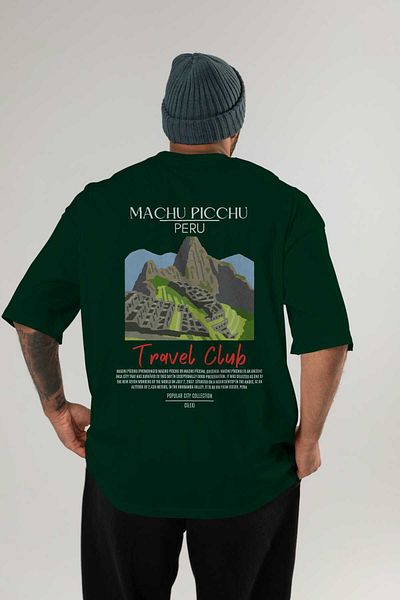 Ankhises Machu Picchu Peru Back Printed Oversize T-Shirt Men Women Cotton Crewneck Tshirt