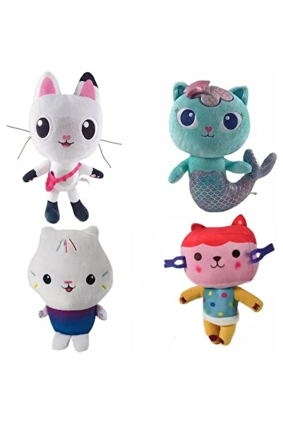 Dms Set 4 Plush Toys, Gabby Dollhouse, Happy Cats, 25 Cm, Royal Purple + Set ...