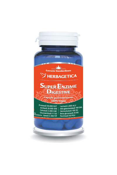 herbagetica Super Enzime Digestive, 60 capsule,