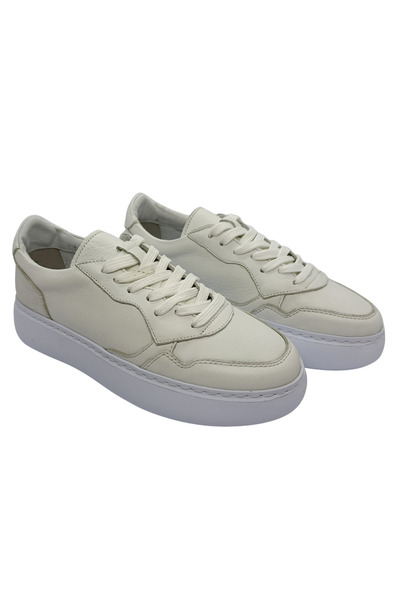 Forstep Sneaker Erkek Hakiki Deri Ultra Rahat Bağcıklı Krem Günlük Ayakkabı