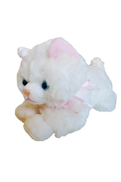 Salamandra Kids White Plush Cat That Meows, 35 cm