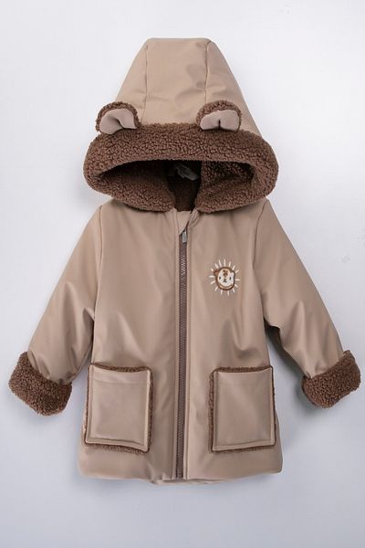PODIUM GYM Cute Bear Soft Fabric Winter Fur-Lined Fleece-Lined-Hood-Pocket-Water Repellent Coat-Coat