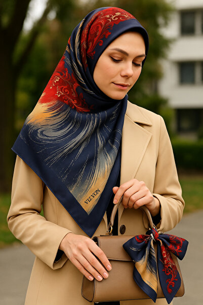 VİZYON وشاح أزرق كلاريت أحمر 100x100