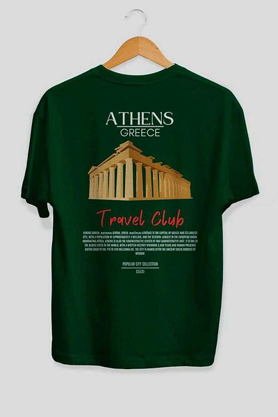 Ankhises Athens Greece Back Printed Oversize T-Shirt Men Women Cotton Crewneck Tshirt