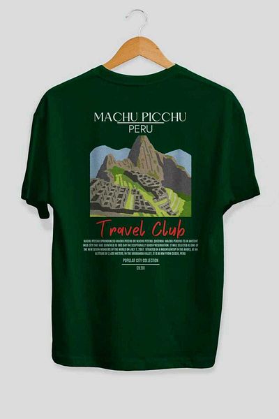 Ankhises Machu Picchu Peru Back Printed Oversize T-Shirt Men Women Cotton Crewneck Tshirt