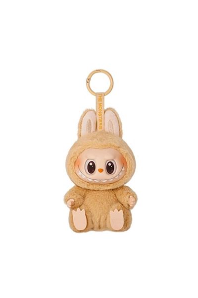 OEM Labubu Plush Toy, Sitting Party Series, Second Generation, Eye Globe, 17 cm, Apricot