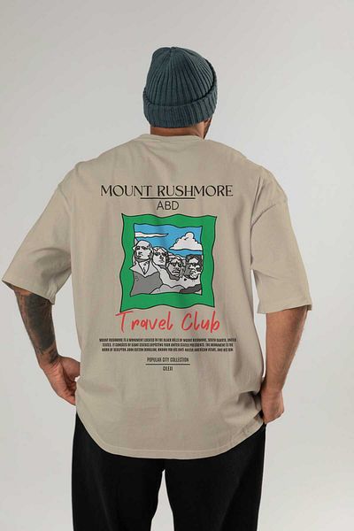 Ankhises Mount Rushmore Usa Back Printed Oversize T-Shirt Men Women Cotton Crewneck Tshirt