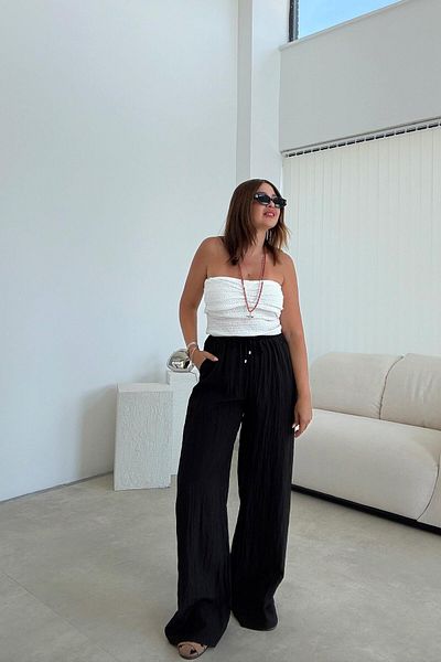 ELVAN TOLON Black Loose Trousers