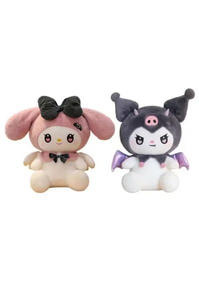 OEM Pachet promoțional: Set de 2 păpuși de pluș Kuromi din seria Hello Kitty Sanrio + Pastă de modelat inteligentă K