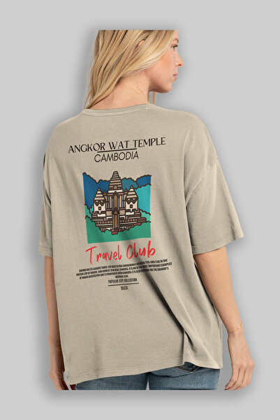 Ankhises Angkor Wat Temple Cambodia Μπλουζάκι με στάμπα μεγάλου μεγέθους Ανδρικό Γυναικείο Βαμβακερό μπλουζάκι με λαιμόκοψη