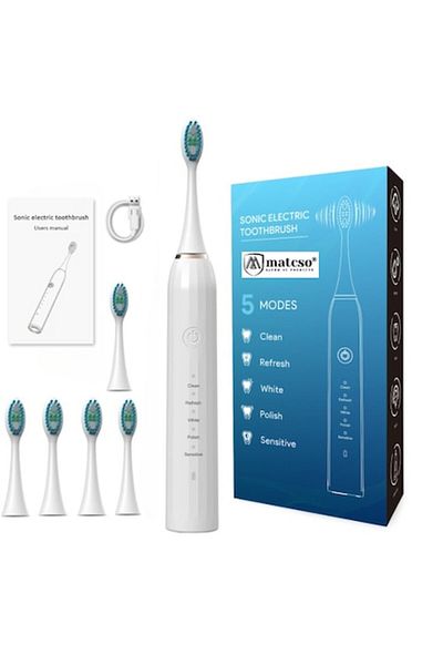 matcso by CSM 4U PRODUCTS® Periuță de dinți electrică, matcso®, MATCS-M1, tehnologie sonică, portabilă, reîncărcabilă, 1200mAh, 5 curățări