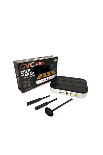 GVC PRO Masabih Crepe Maker - 12 Burners - 1600 Watts - Black - GVC PRO - 512